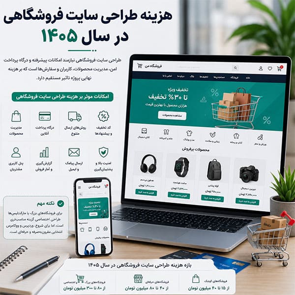 هزینه طراحی سایت فروشگاهی در سال ۱۴۰۵
