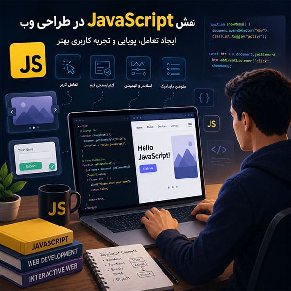 نقش JavaScript در آموزش طراحی سایت از صفر تا صد و ایجاد تعامل در وب