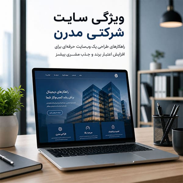 ویژگی سایت شرکتی مدرن با طراحی حرفهای و واکنشگرا
